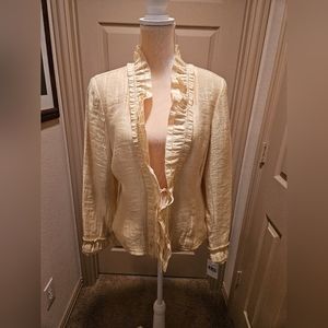 RAFAEL Ruffled Dress Jacket Size 12 Yellow
